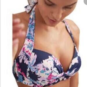 NWT JOULES BONNIE CLASP FASTENING ALTER NECK BIKINI TOP‎